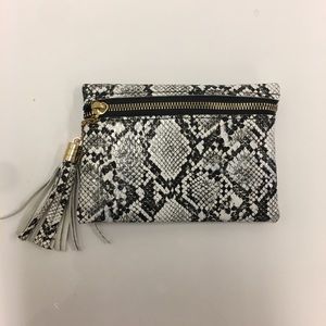 Snakeskin Belted Pouch